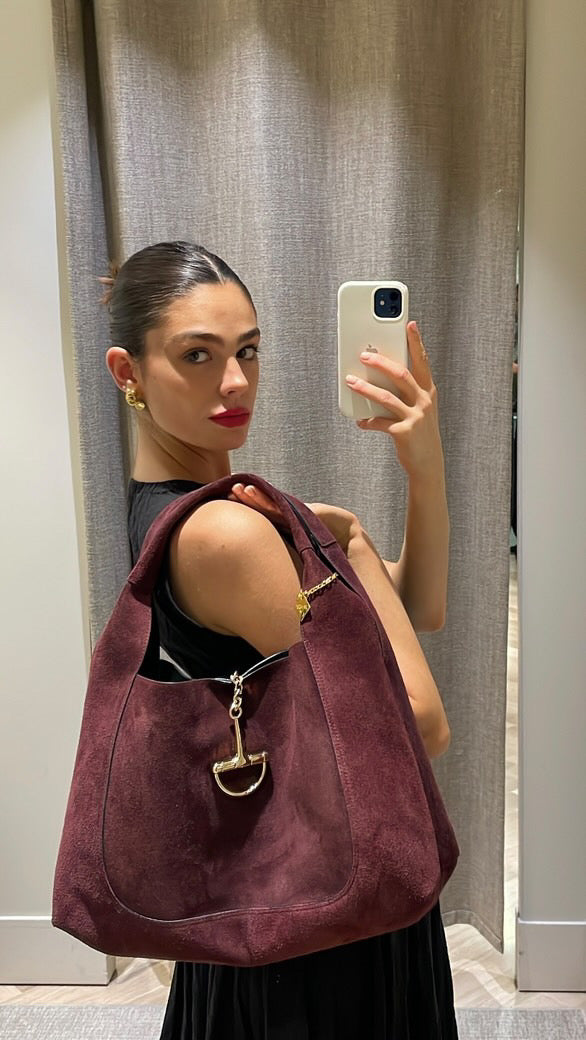 Bolso hobo maxi burdeos ante