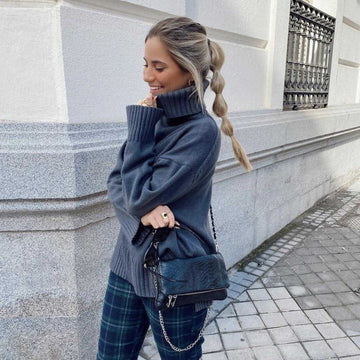 Cartera rock cocodrilo piel vacuno con cierre cremallera y clip magnético, cadenas decorativas, diseño plegable elegante