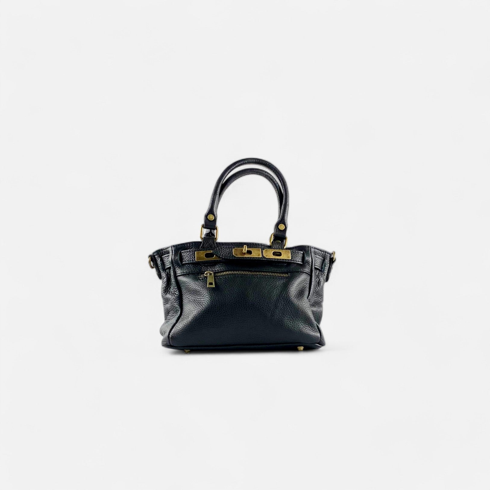 Handbag cremallera negro mini