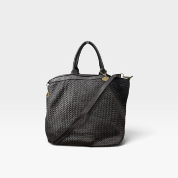 Tote negro piel lavada