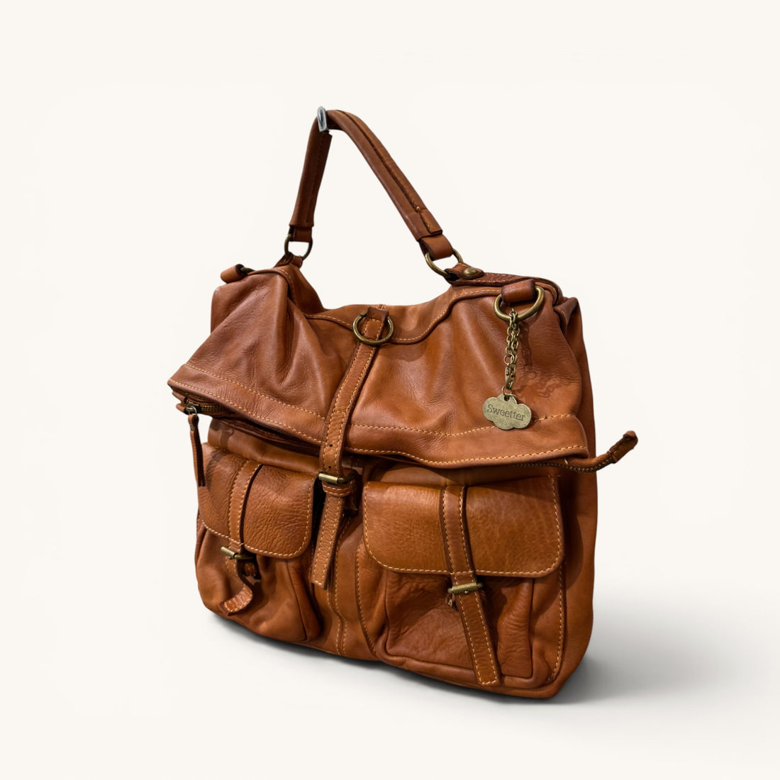Mochila camel premiun piel lavada
