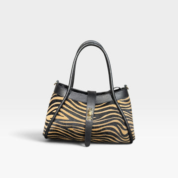 Bolso Góndola piel cebra tierra