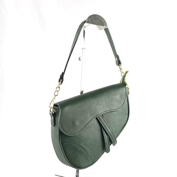 Bolso silla montar  piel kaki