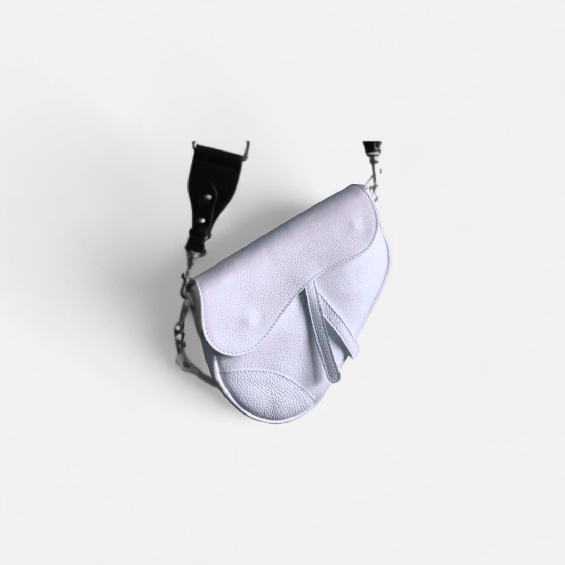 Bolso silla montar  piel blanco