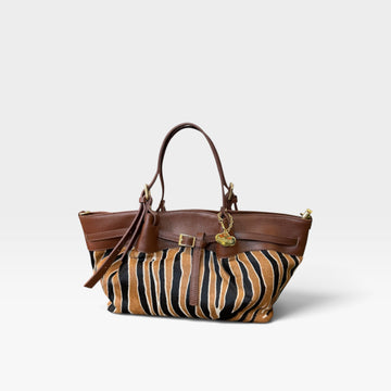 bolso shopper cebra tonos tierra