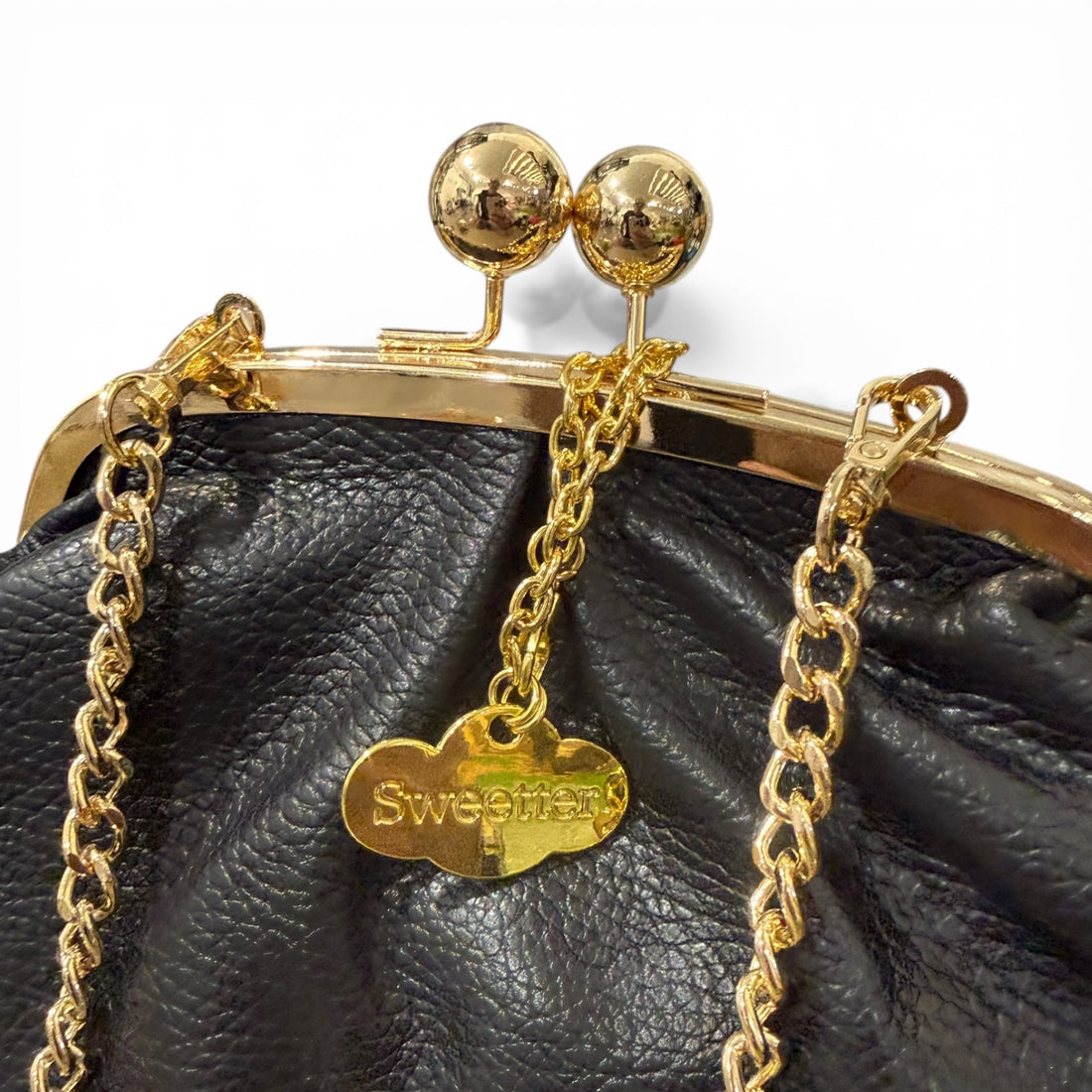 Clutch vintage piel negro