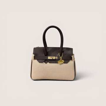 Mini handbag canvas chocolate