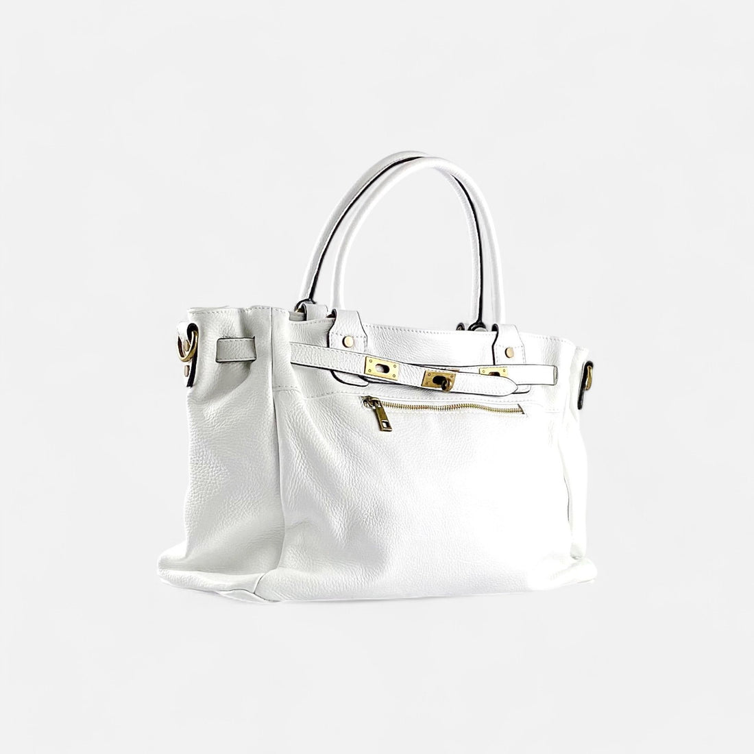 Handbag cremallera blanco