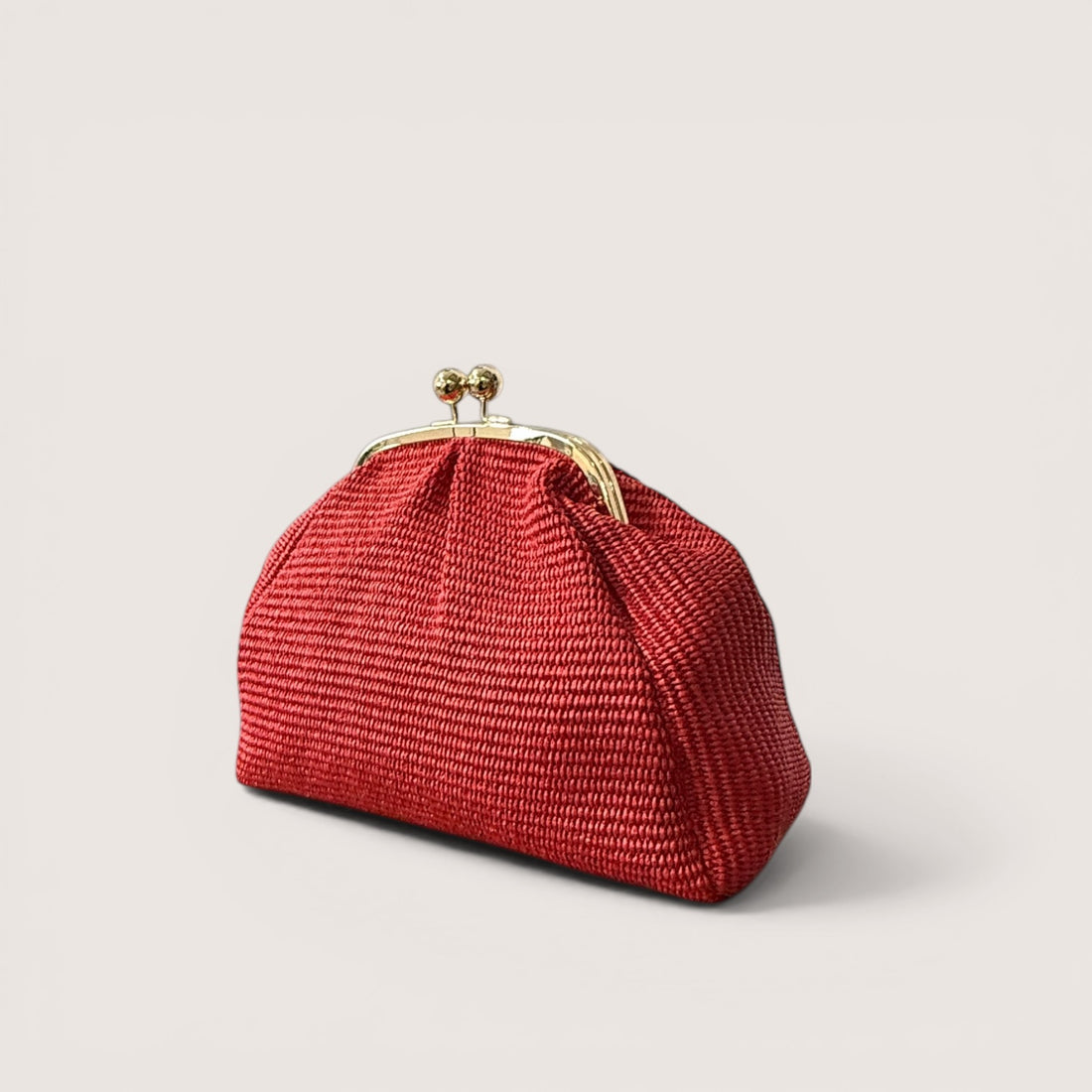 Bolso mano Rafia rojo