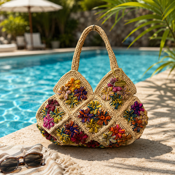 Bolso rafia multicolor