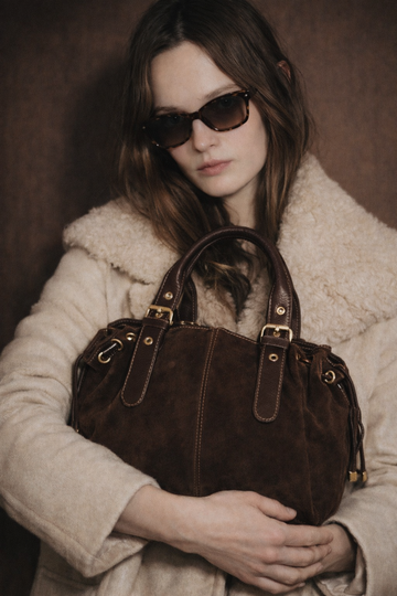 Bolso mano rock ante chocolate