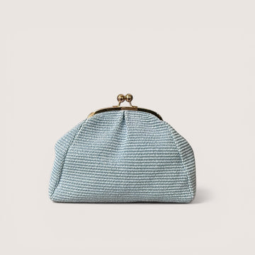 Bolso mano Rafia azul pastel