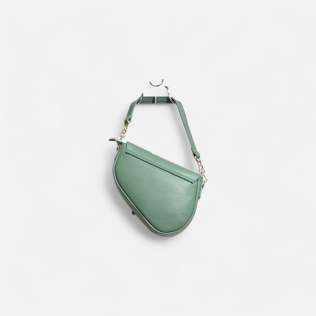 Bolso silla montar  piel verde menta