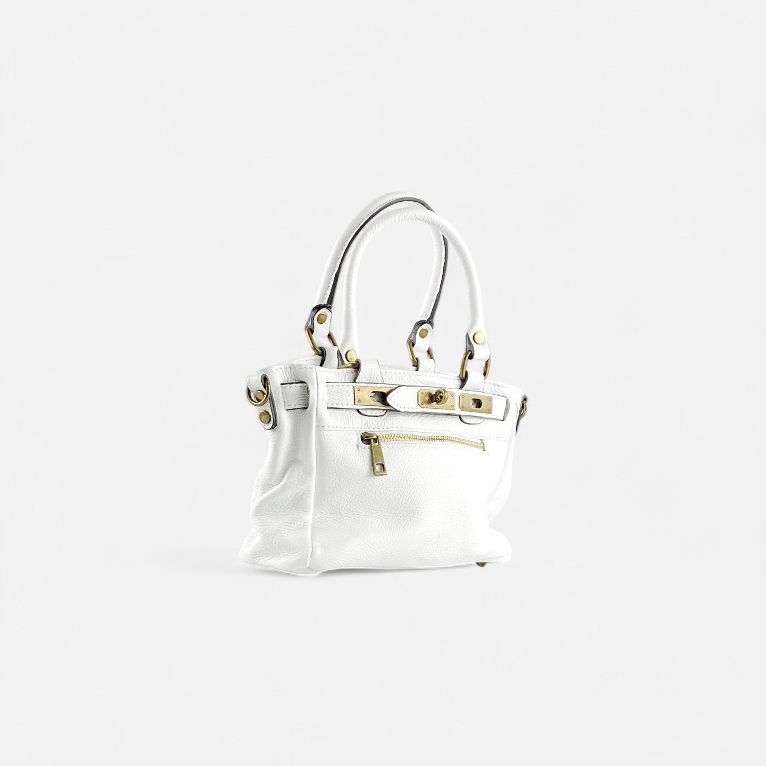 Handbag cremallera blanco mini