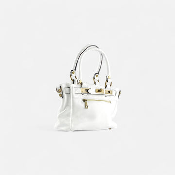 Handbag cremallera blanco mini