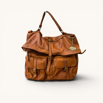 Mochila camel premiun piel lavada