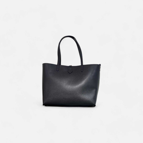 cremallera bolso shopper negro piel