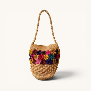 Bombonera rafia multicolor