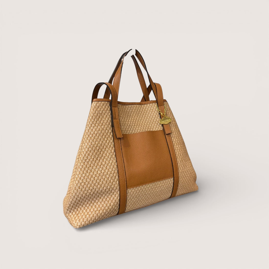 Bolso shopper rafia  2026 camel