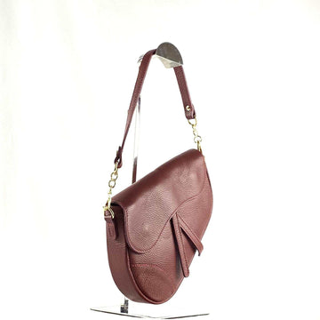 Bolso silla montar  piel burdeos