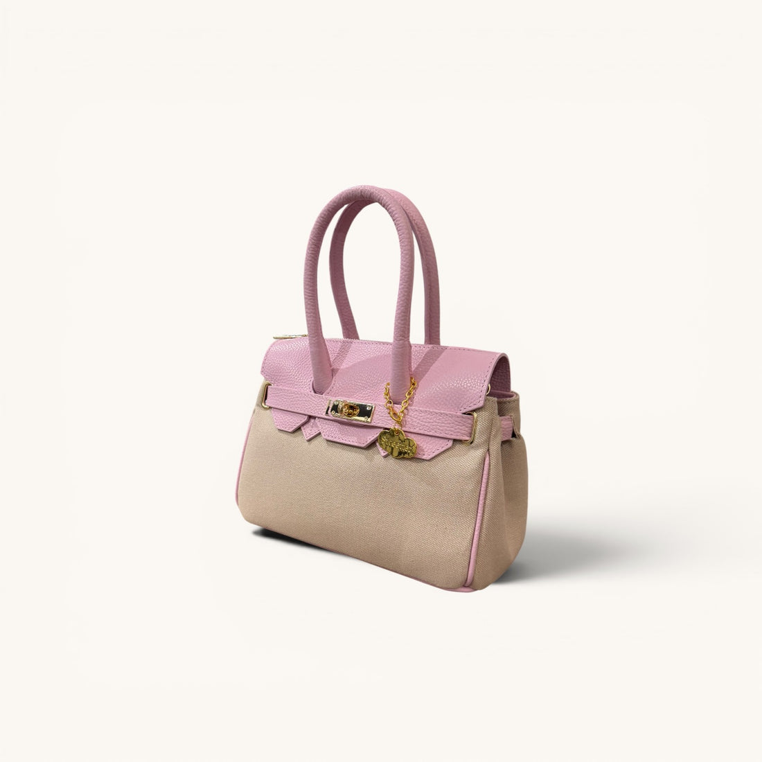 Mini handbag canvas rosa