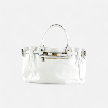 Handbag cremallera blanco