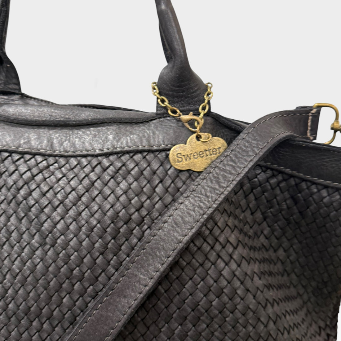 Tote negro piel lavada