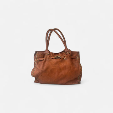 handbag piel lavada tachas