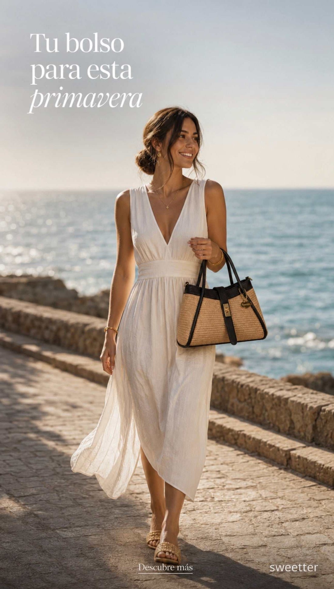 Bolso mano midi Góndola Negro