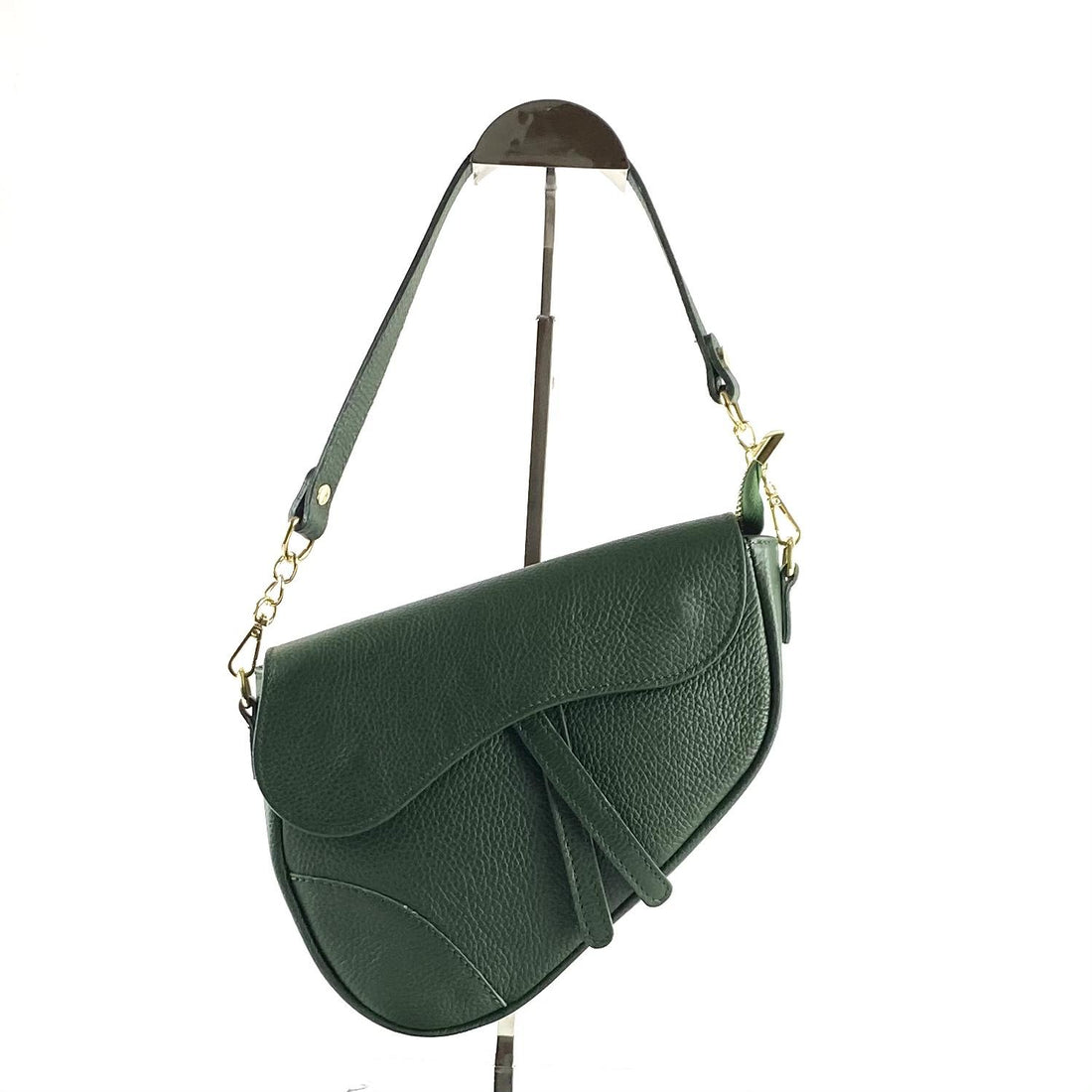 Bolso silla montar  piel kaki