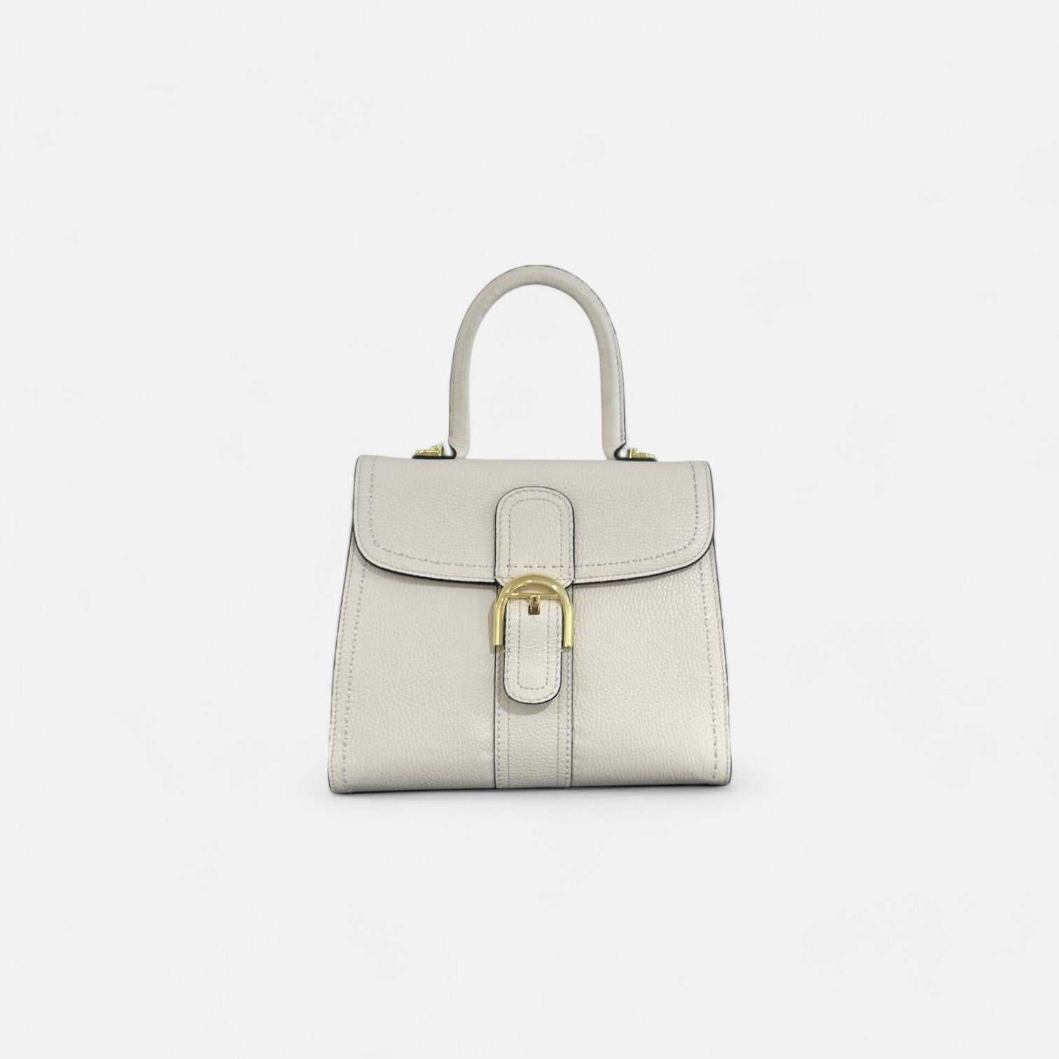 Bolso elegante de piel blanco roto 