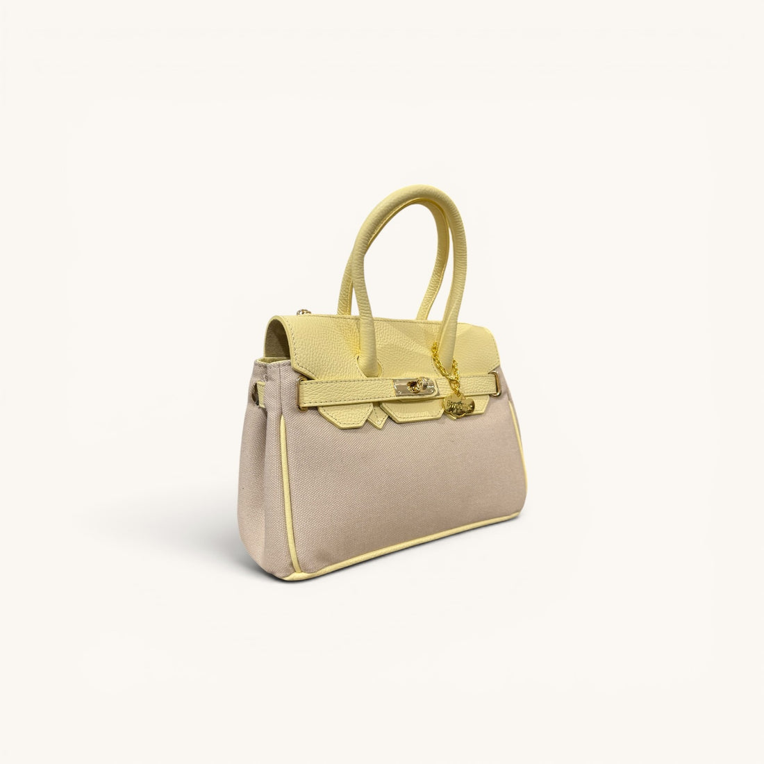 Mini handbag canvas mantequilla