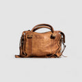 Bolso piel lavada city town hecho a mano, grande y duradero, 38x25x10 cm