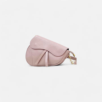 Bolso silla montar  piel rosa