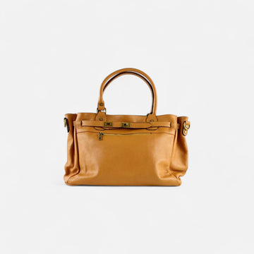 Handbag cremallera camel