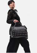 bolso piel tachas negro