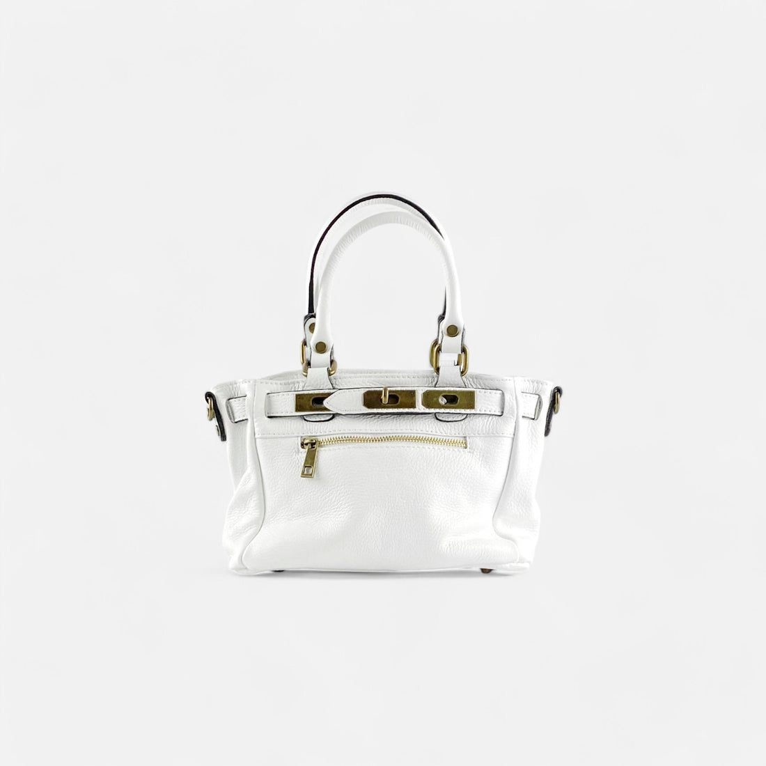 Handbag cremallera blanco mini