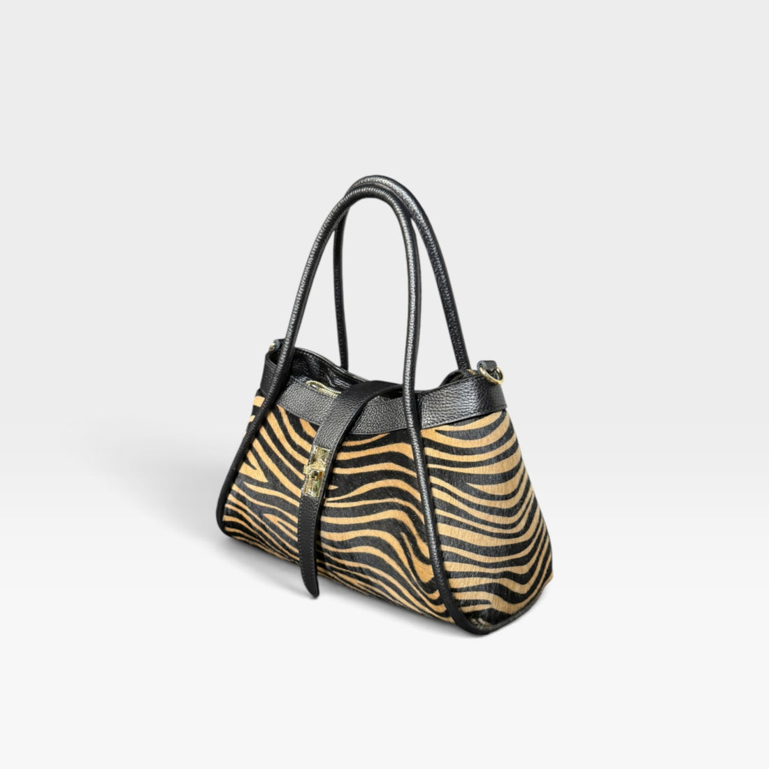 Bolso Góndola piel cebra tierra