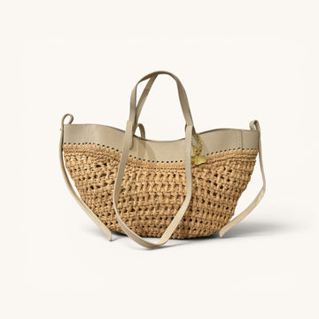 Shopper rafia verano beigge