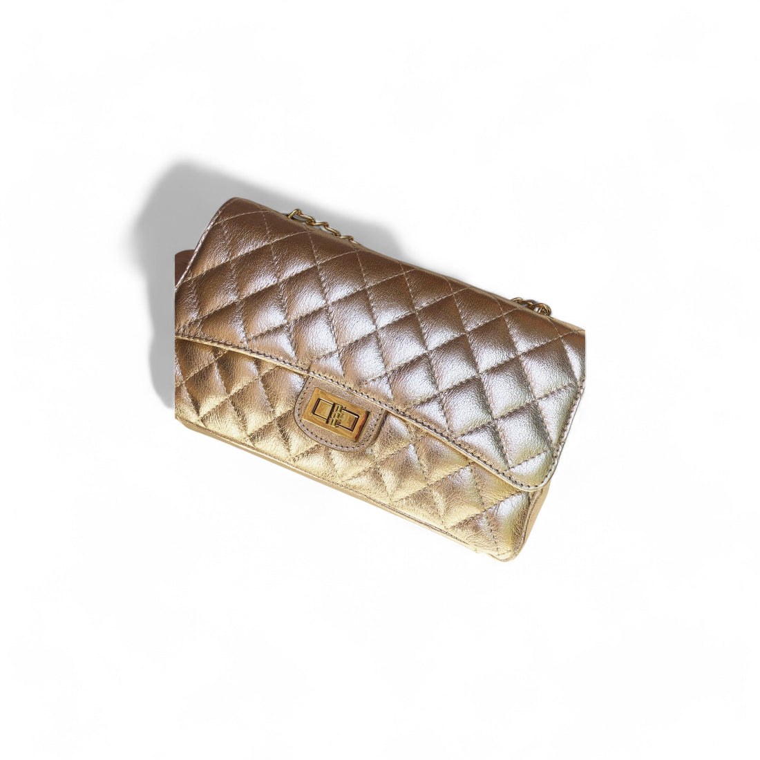 Bolso acolchado clasic bronce