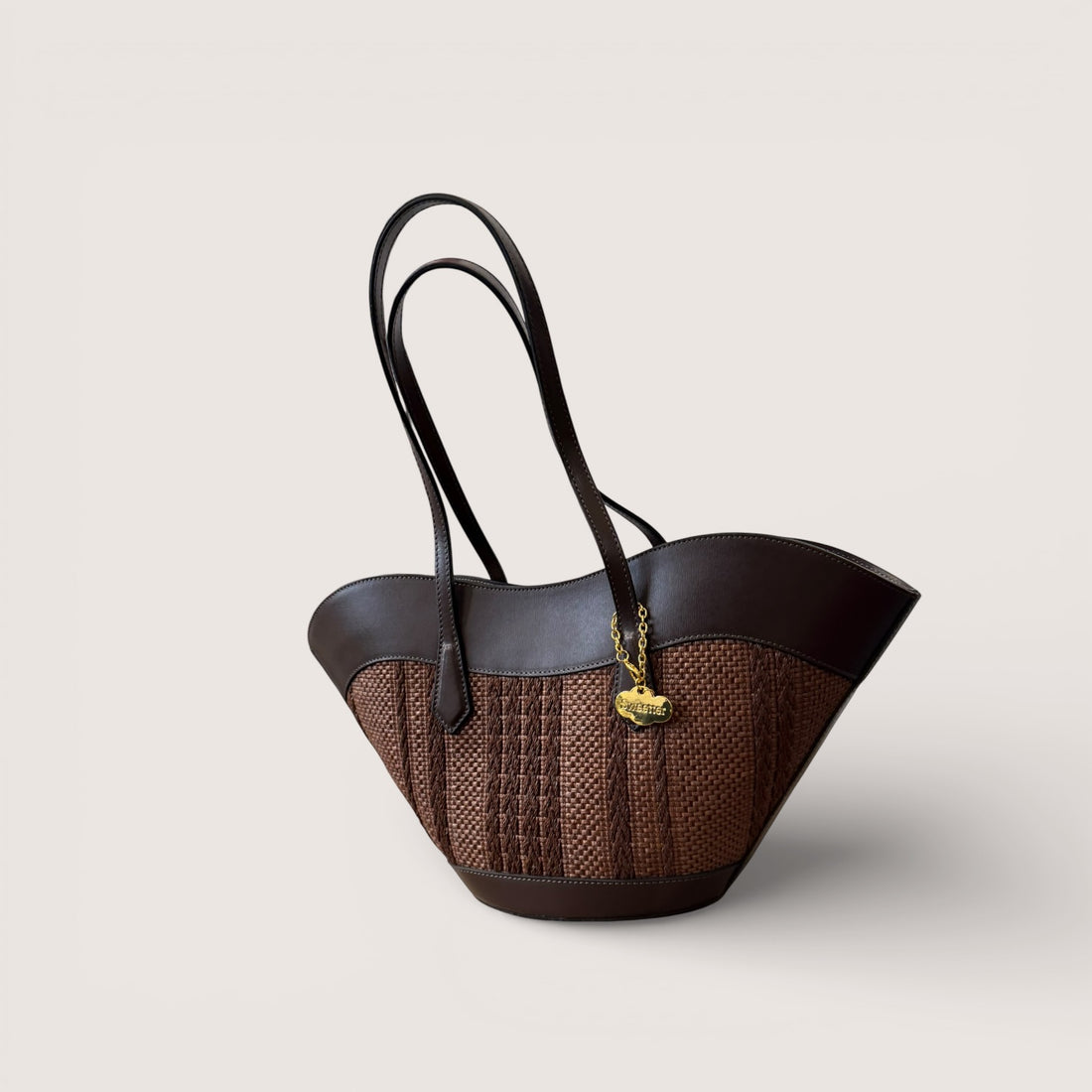 Bolso Venecia rafia chocolate