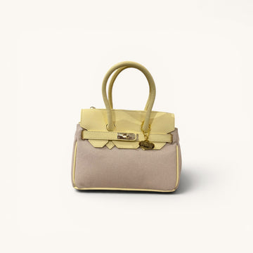 Mini handbag canvas mantequilla