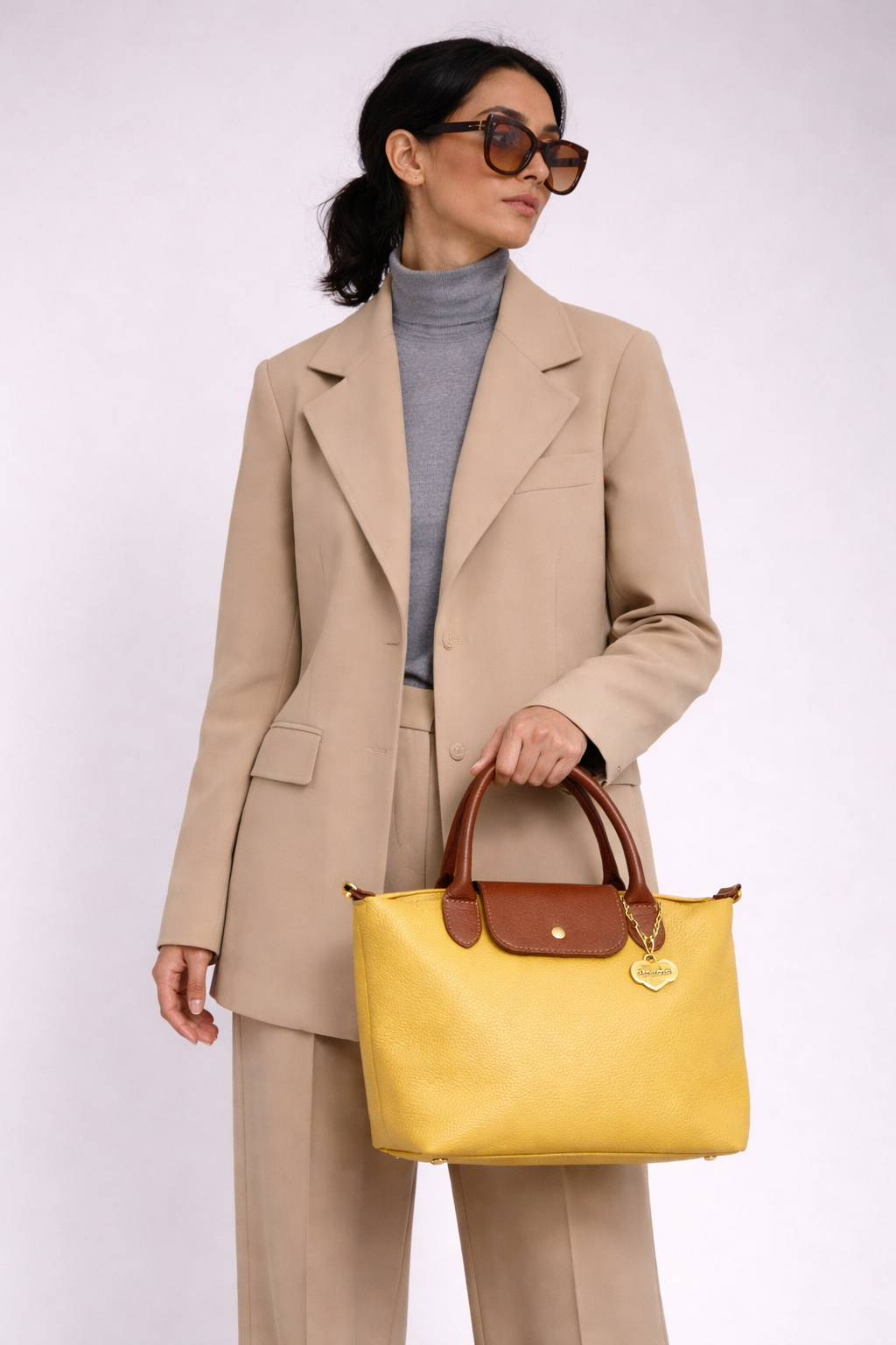 bolso de mano piel mantequilla 