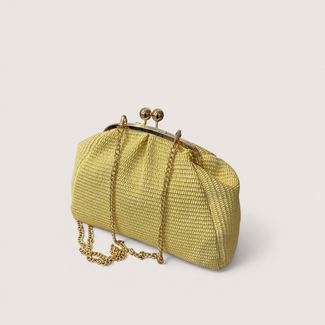 Bolso mano Rafia mantequilla