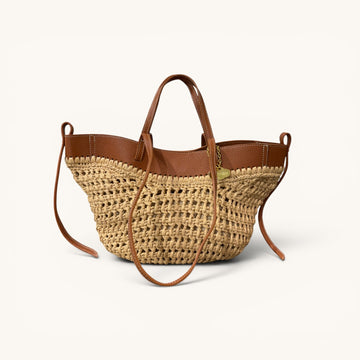 Shopper rafia verano camel