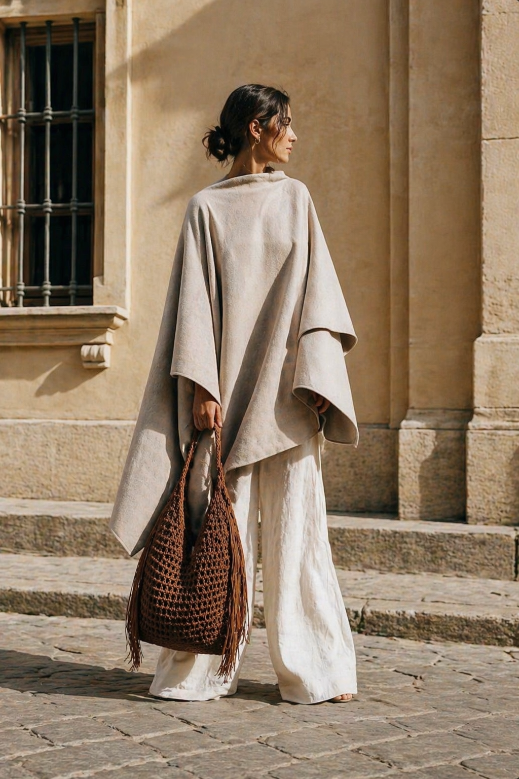 Bolso hobo flecos chocolate