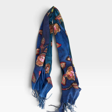 Pashmina  lana azul