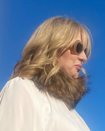 Cuello pelo natural camel