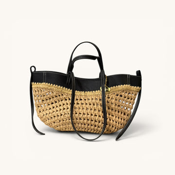 Shopper rafia verano negro