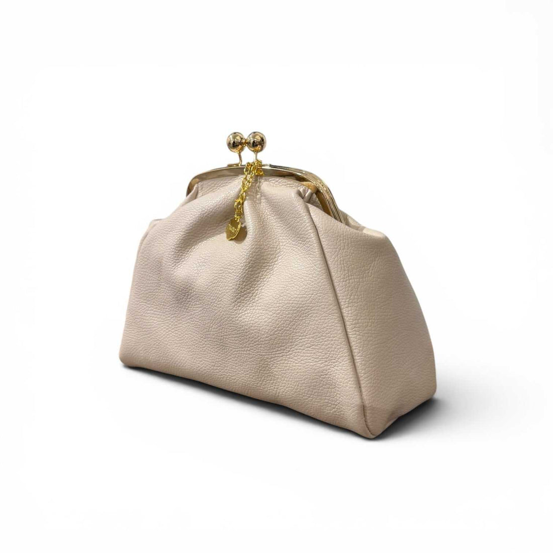 Clutch vintage piel beigge